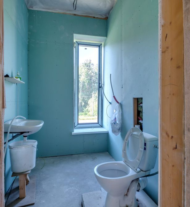 Pose de salle de bain