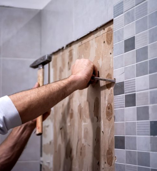 Pose de salle de bain