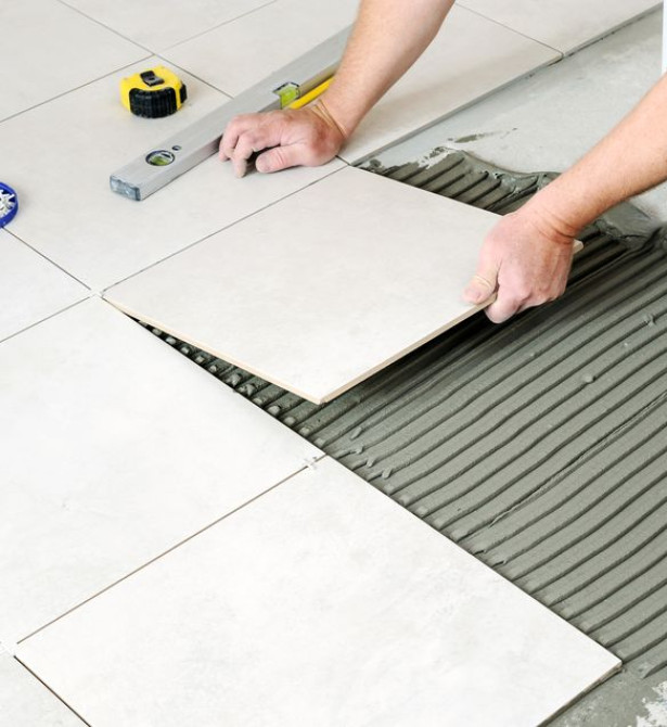 Pose de salle de bain