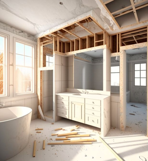 Pose de salle de bain