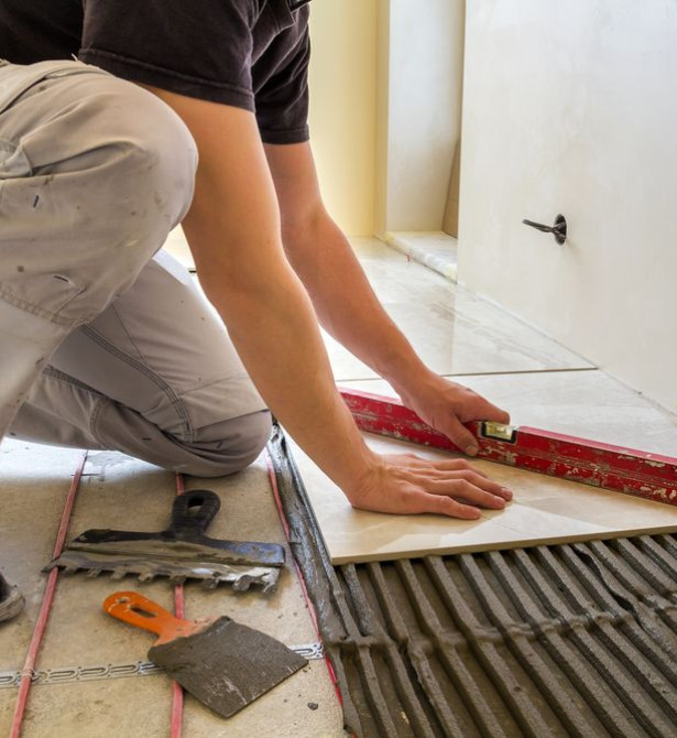 Pose de salle de bain